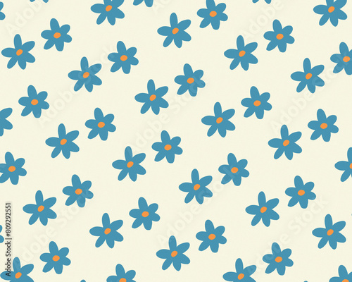 Minimalist baby blue flower for spring and summer collection pattern