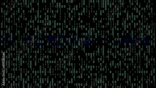 Abstract binary code. 4K video animation 3d rendering.