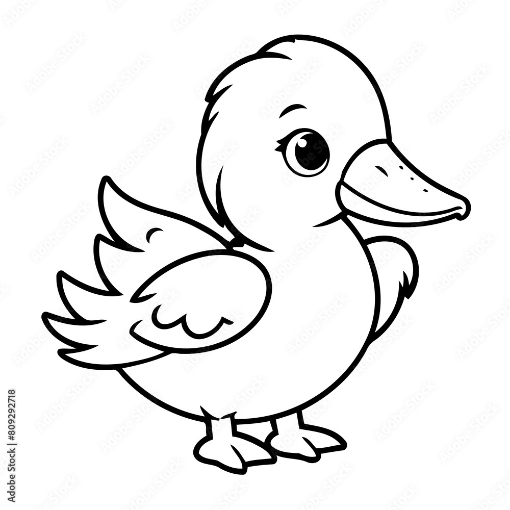 Vector illustration of a cute Pelican doodle colouring activity for kids Vector illustration of a cute Pelican doodle colouring activity for kids
