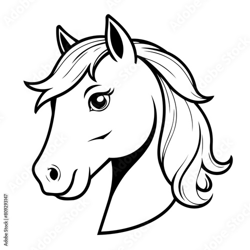 Vector illustration of a cute Horse drawing for toddlers book