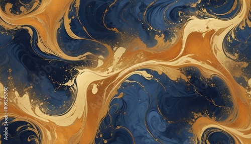 Vibrant Colorful Marble Texture With Gold Abstract Background