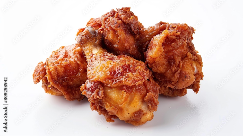 fried chicken isolated on white . Generative Ai fried chicken isolated on white . Generative Ai