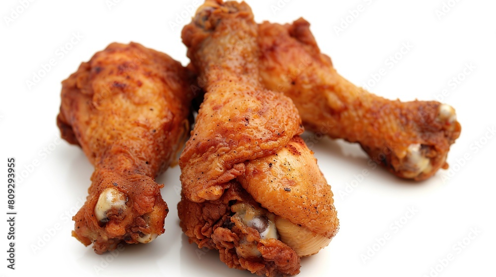 fried chicken isolated on white . Generative Ai fried chicken isolated on white . Generative Ai