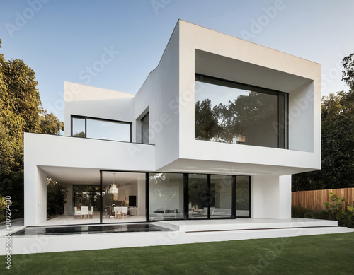 modern house with garden