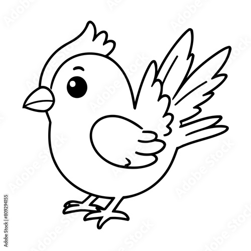Vector illustration of a cute ExoticBird doodle for children worksheet