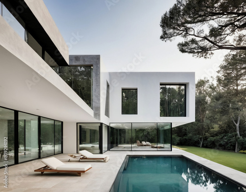 modern luxury house with a swimming pool