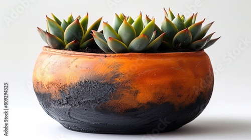 A beautiful succulent plant in a ceramic pot
