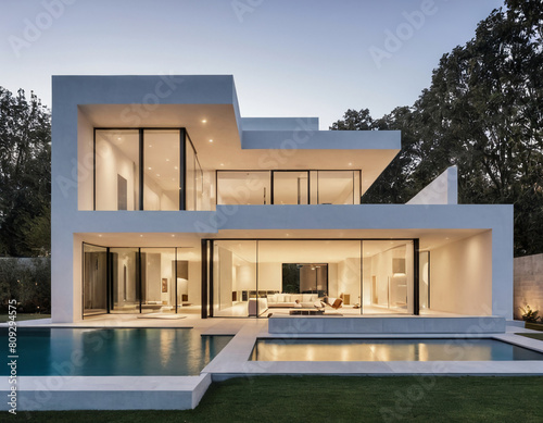modern house with pool