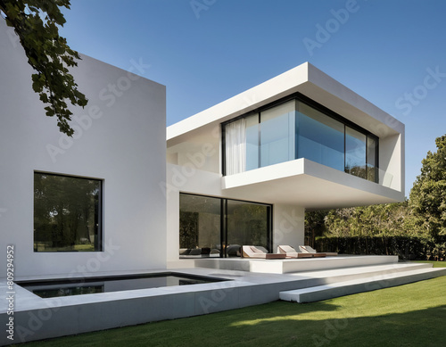 modern house with a balcony