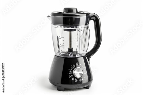A blender with multiple speed settings and a pulse function isolated on a solid white background.