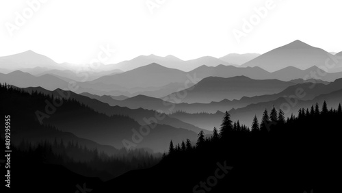PNG Mountain landscaps silhouette landscape outdoors. © Rawpixel.com