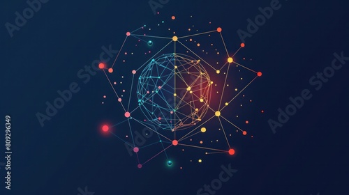 Vector Graphics Icon: A geometric shape with nodes and bezier handles, symbolizing vector graphics. Generative AI photo