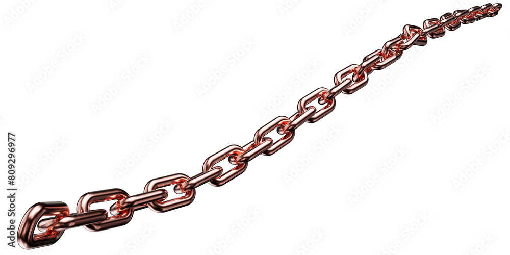 Copper chain isolated on a transparent background. 3D render. Copper chain isolated on a transparent background. 3D render.
