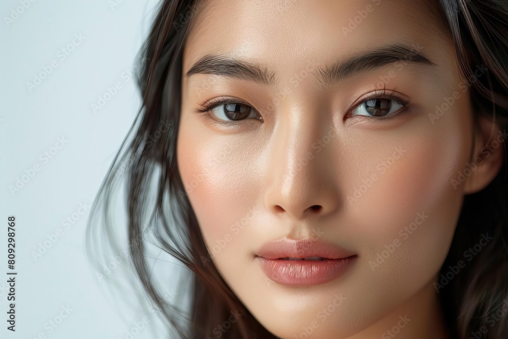 closeup portrait of asian female model with flawless skin beauty concept closeup portrait of asian female model with flawless skin beauty concept