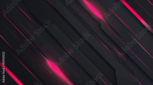 abstract background with shining pink lines isolated on black