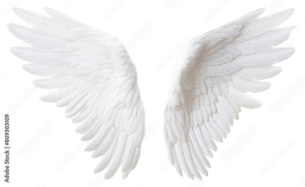 Obraz premium PNG Pair of white angel wing bird white background lightweight.