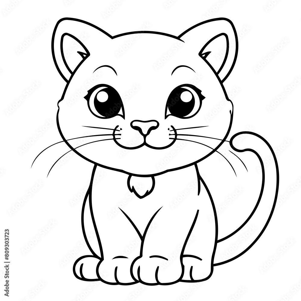 Vector illustration of a cute Puma drawing for kids page Vector illustration of a cute Puma drawing for kids page