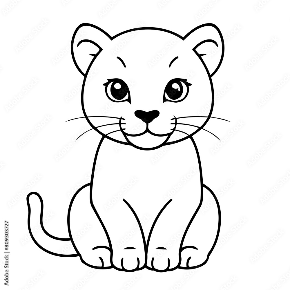 Simple vector illustration of Puma for toddlers colouring page Simple vector illustration of Puma for toddlers colouring page