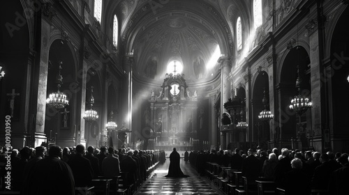 A requiem mass in a historic cathedral
