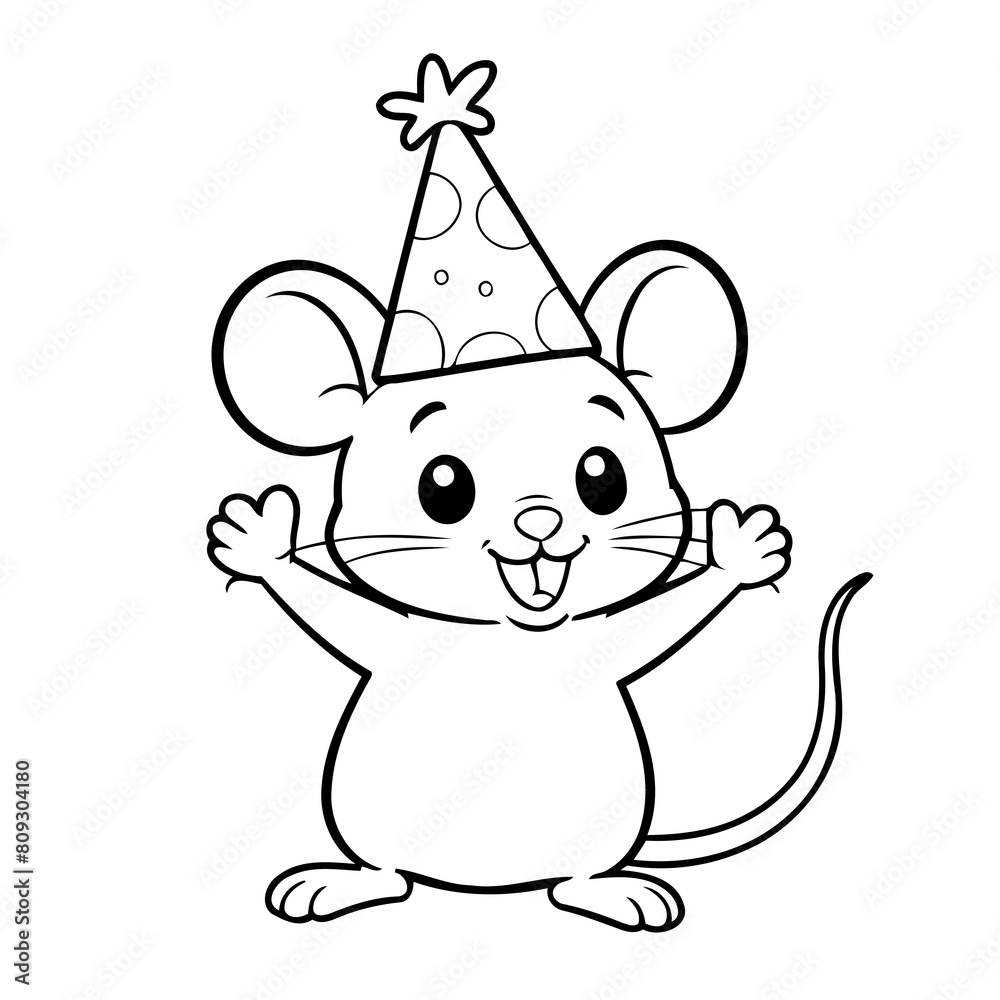 Vector illustration of a cute mouse doodle for toddlers worksheet Vector illustration of a cute mouse doodle for toddlers worksheet