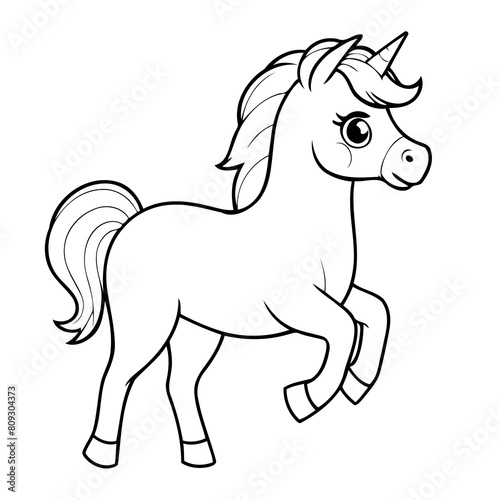 Cute vector illustration Horse for toddlers colouring page