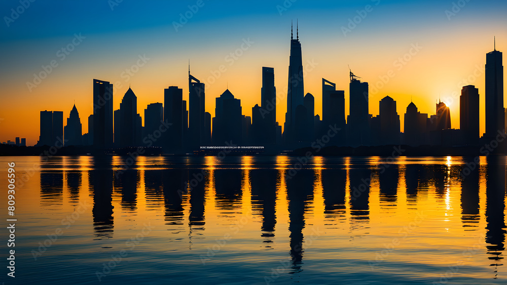 Obraz premium sunset over the city
