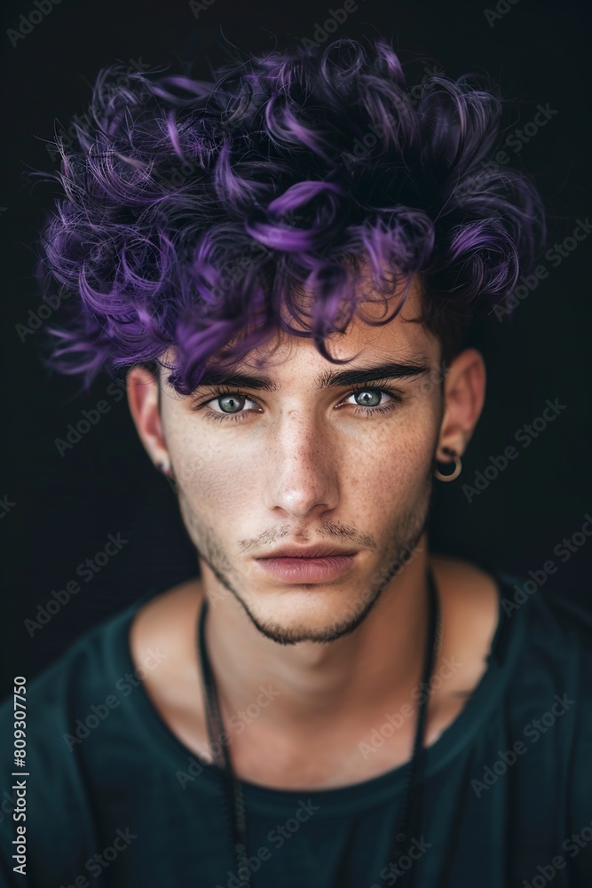 Young Man With Blue Eyes and Freckled Hair Young Man With Blue Eyes and Freckled Hair