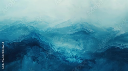 Mystery landscape of a deep blue abyssal plain, a canvas for the imagination, painted in solid color, banner template sharpen with copy space