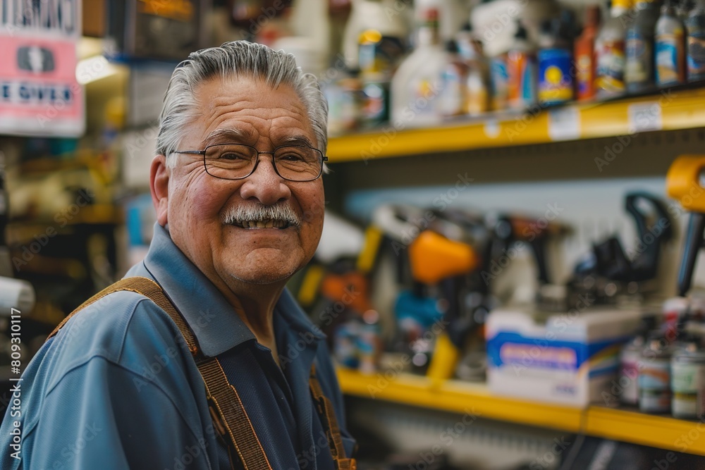 Man Standing in Front of Garage Filled With Tools