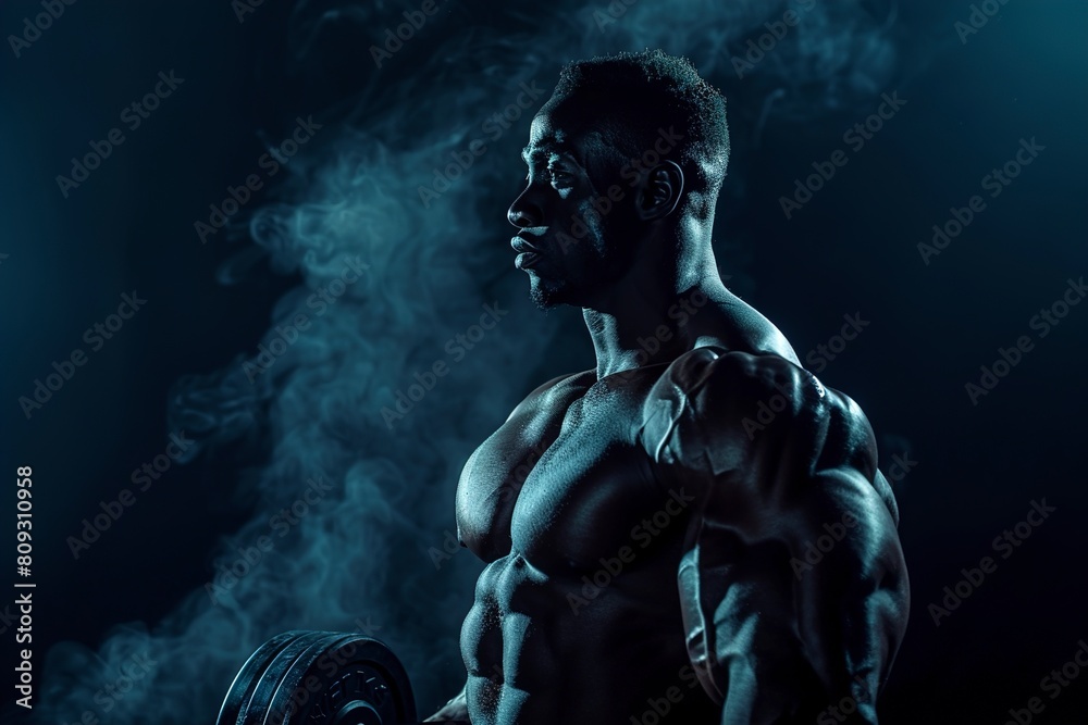 strong muscular bodybuilder athlete