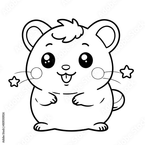 Simple vector illustration of Hamster hand drawn for toddlers