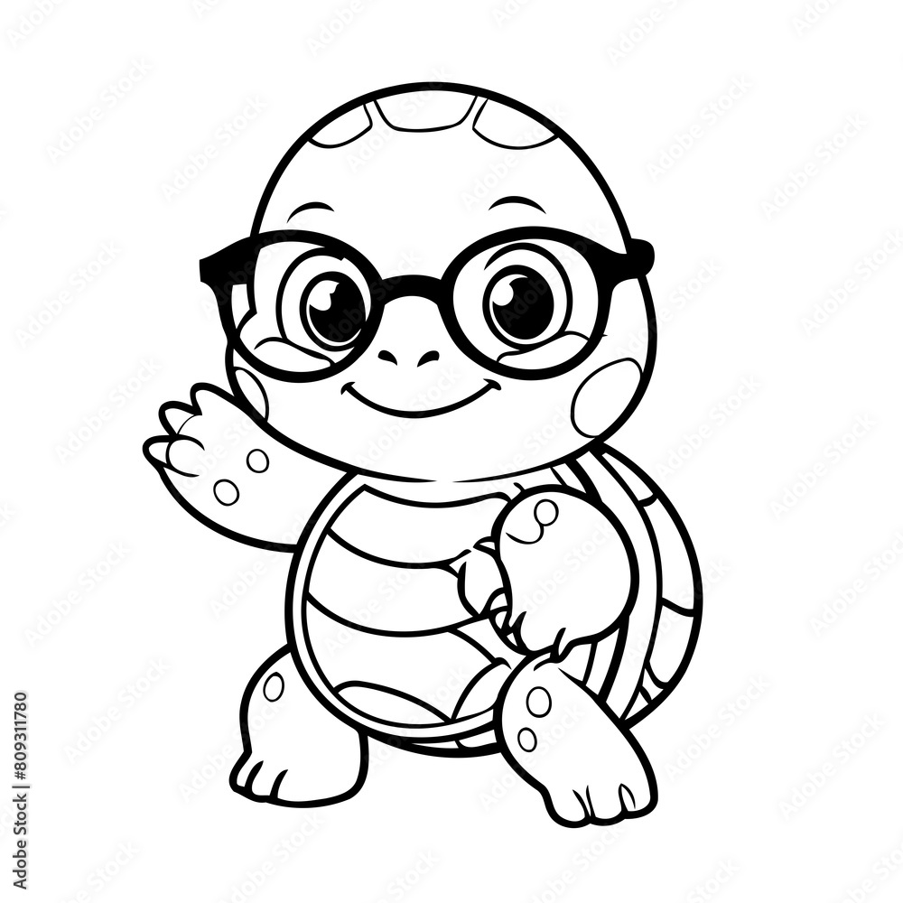 Cute vector illustration turtle drawing for colouring page Cute vector illustration turtle drawing for colouring page