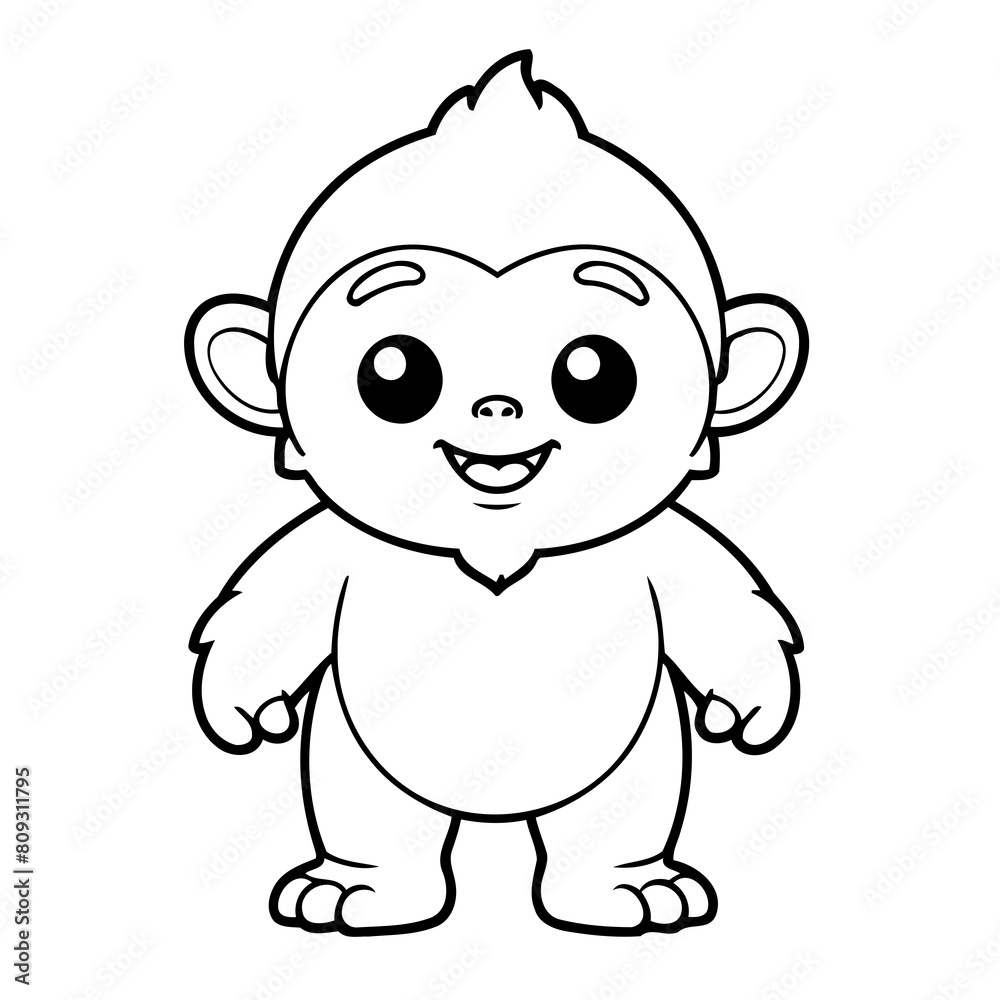 Simple vector illustration of Yeti drawing for toddlers book Simple vector illustration of Yeti drawing for toddlers book