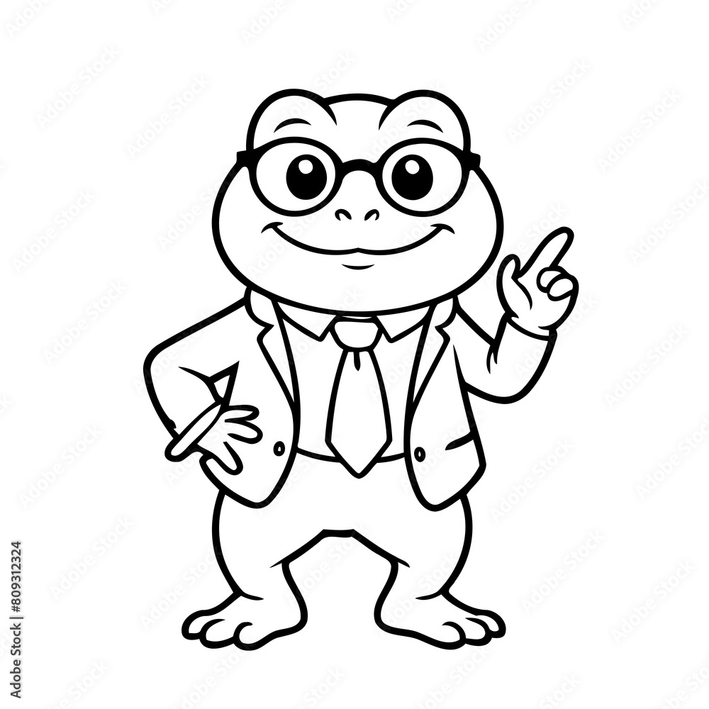 Vector illustration of a cute Toad doodle for kids colouring page