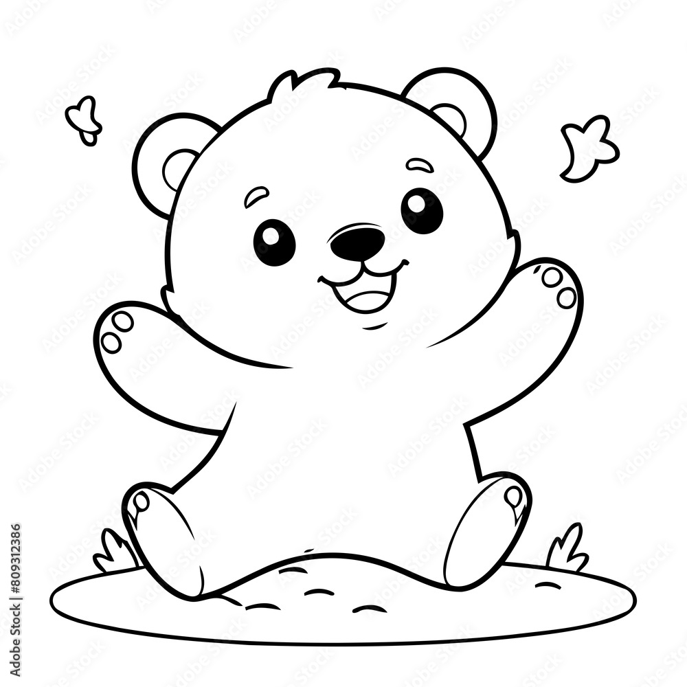 Cute vector illustration Bear hand drawn for toddlers Cute vector illustration Bear hand drawn for toddlers