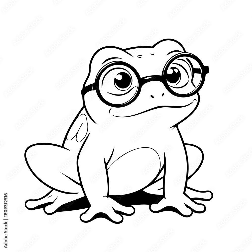 Simple vector illustration of Frog hand drawn for kids coloring page Simple vector illustration of Frog hand drawn for kids coloring page