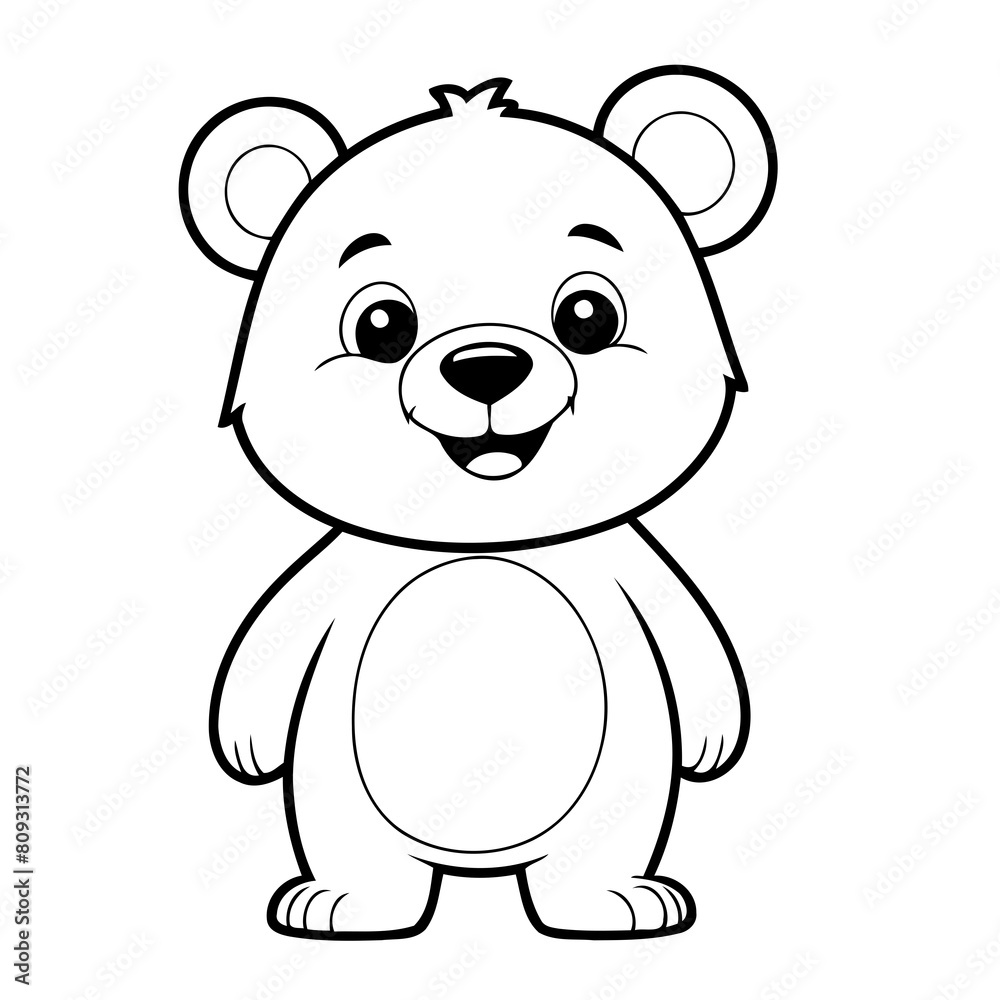 Vector illustration of a cute Bear drawing for children page Vector illustration of a cute Bear drawing for children page