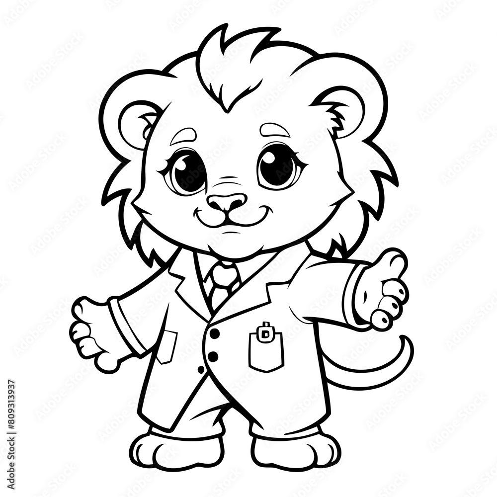 Vector illustration of a cute Lion drawing for toddlers book Vector illustration of a cute Lion drawing for toddlers book