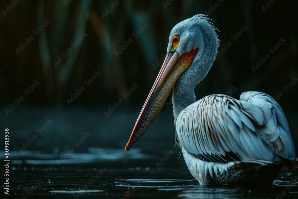 Fototapeta premium Mystic portrait of Great White Pelican 