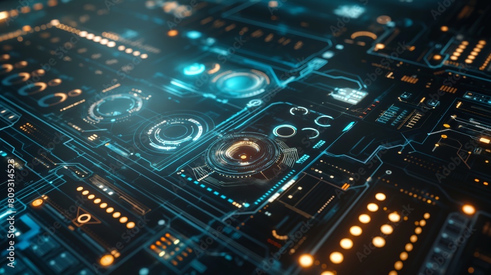 Obraz premium Abstract Futuristic Technology Data Interface