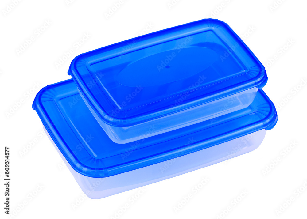 Transparent plastic container for food