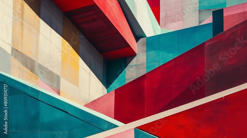 Abstract Geometric Patterns Inspired by Architecture, Colour Background