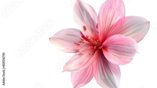 Fantastic flower with pink petals. Beautiful image isolated on white background. © Ziyan