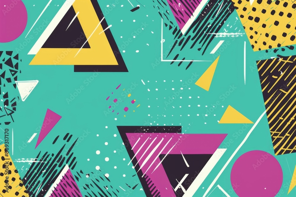 90's Inspired Background with Neon Colors and Bold Patterns - Vintage Decor, Party Themes 90's Inspired Background with Neon Colors and Bold Patterns - Vintage Decor, Party Themes