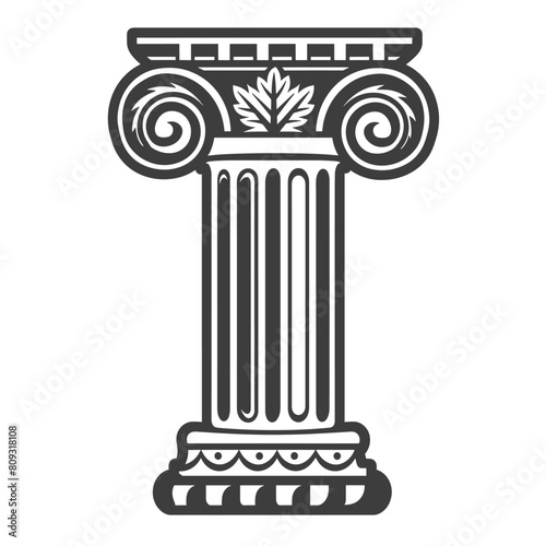 Classical ancient greek roman column icon architectural symbol