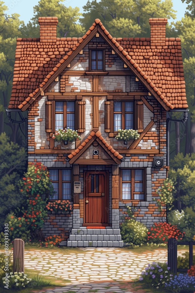 House Home Exterior Building Architecture Design City Town Village Video Game Assets Pixel Art Pack, Retro Pixelated Gaming Sprites Set, White Background, Isolated Platformer Objects Environment Icon House Home Exterior Building Architecture Design City Town Village Video Game Assets Pixel Art Pack, Retro Pixelated Gaming Sprites Set, White Background, Isolated Platformer Objects Environment Icon