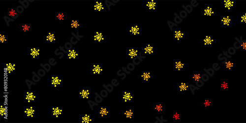 Dark orange vector texture with disease symbols.