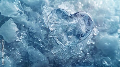 ice heart on ice in high resolution and high quality. heart concept © Marco