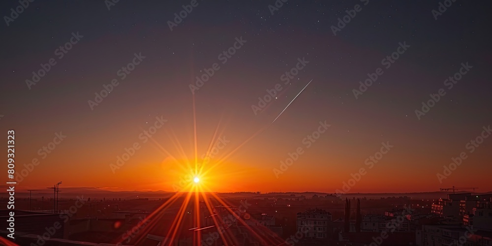 Illuminate the Night: Stunning Sunset with Shooting Star 🌅✨