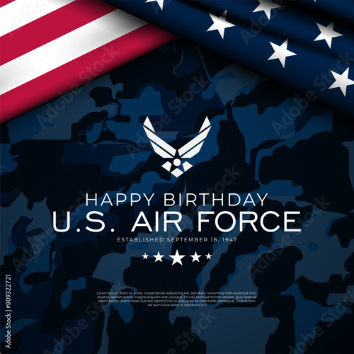 US Air Force Birthday September 18th Background Vector Illustration